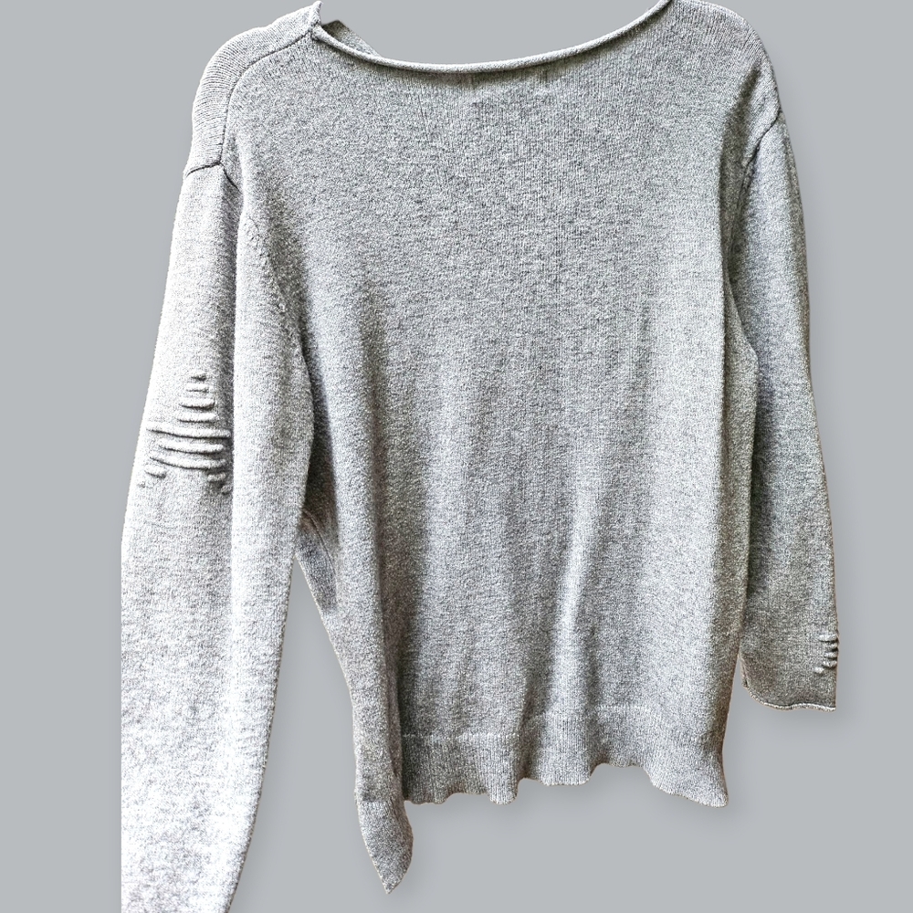 Philosophy Gray Star Pattern Knit Sweater - image 2